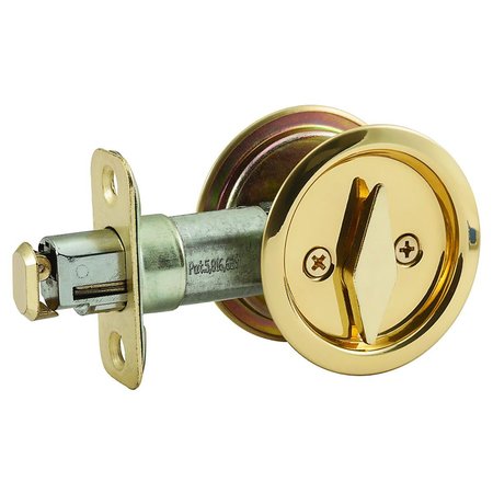 NATIONAL HARDWARE V1954 Round Pocket Door Latch Brass Finish N350371